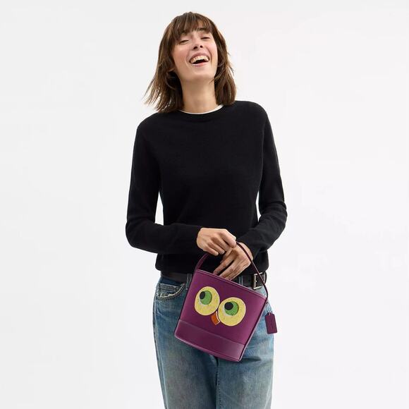 ❤️ Coach Trick Or Treat Bucket With Halloween Owl In Regenerative Cotton - Picture 4 of 8